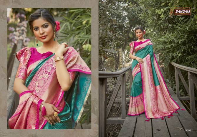 Sangam Kalighata Silk Latest Fancy Designer Festive Wear Silk Sarees Collection

