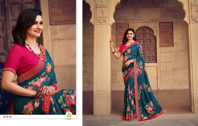 VINAY FASHION STARWALK VOL-63 Latest Fancy Casual Wear Printed Georgette Saree with Jacquard Border Saree Collection