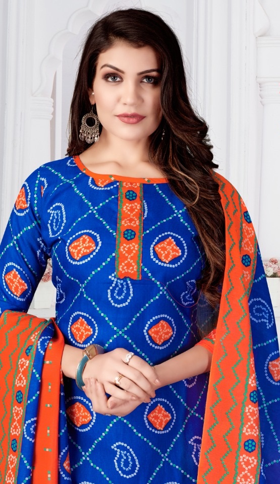 Bandhej Patiyala 4 Fancy Regular Wear Cotton Printed Designer Dress Material Collection