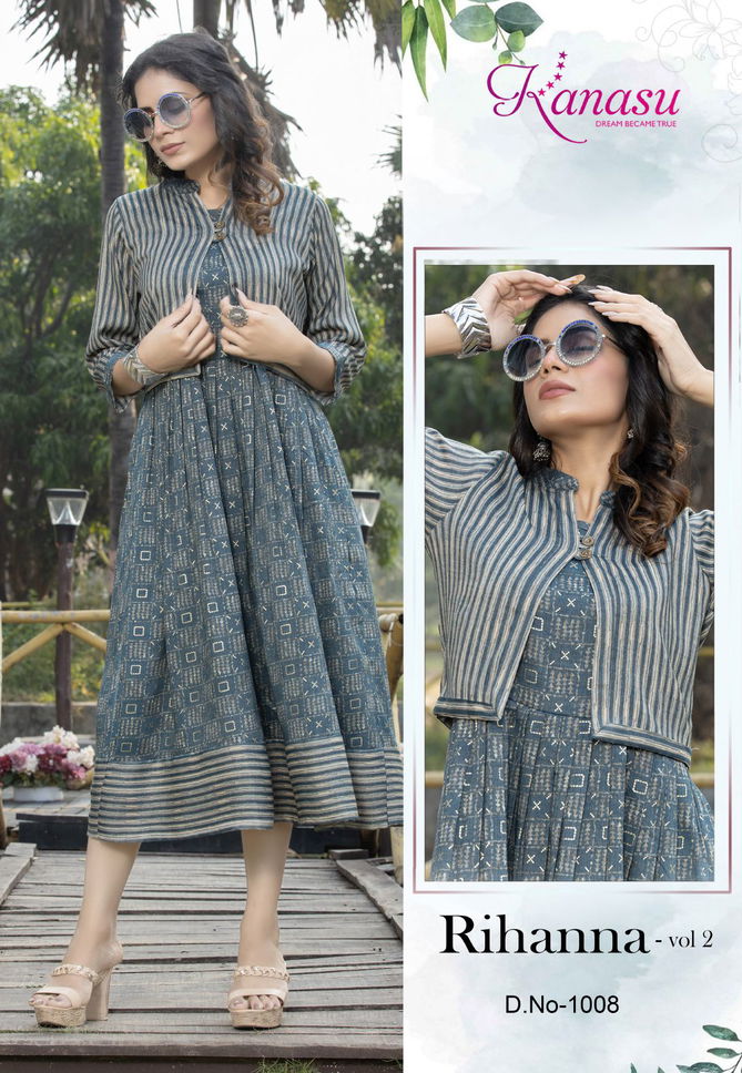 Kanasu Rihanna Vol 2 Heavy Rayon Capsule Printed Kurti Collection
