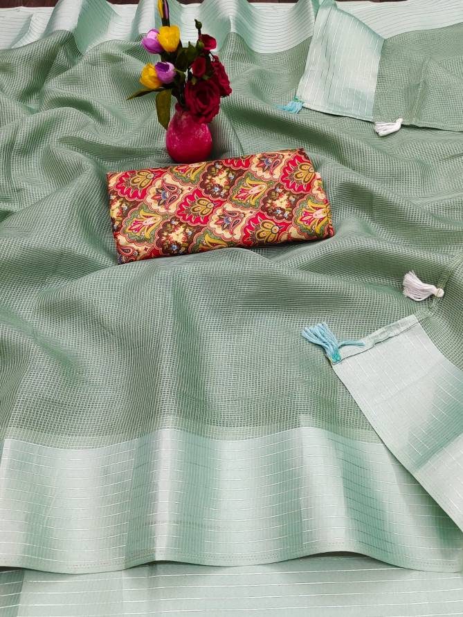Kota Doria 01 Regular Wear Jute Cotton Silk Printed Saree Collection