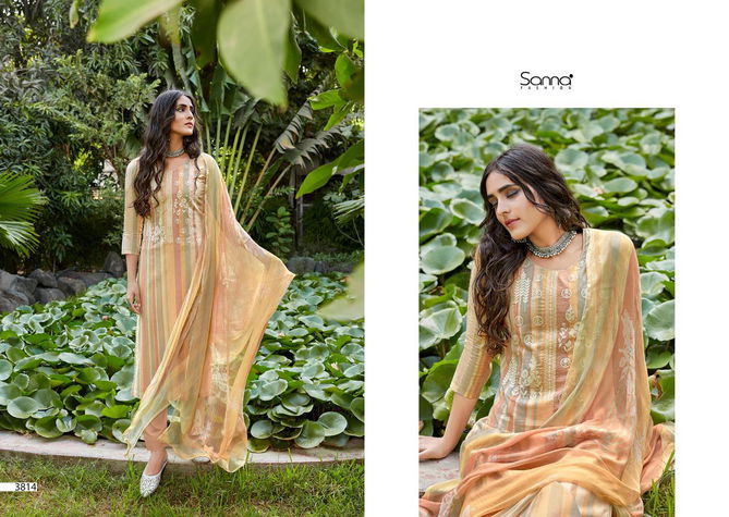 Sanna Khaani Printed With Fancy Work Casual Wear Salwar Kameez Collection
