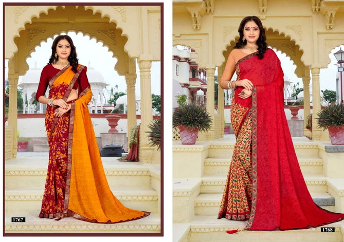 Golden Jhumke 42 Regular Wear Renail Printed Designer Saree Collection