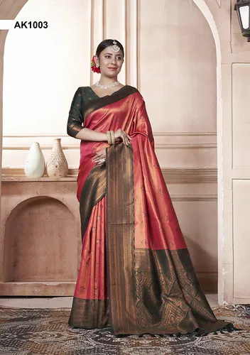 Akansha By 3 Of Kanjivaram Silk Occasion Wear Sarees Wholesale In India