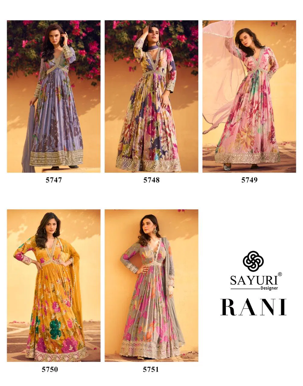 Rani By Sayuri Real Chinon Silk Designer Readymade Suits Wholesale In India