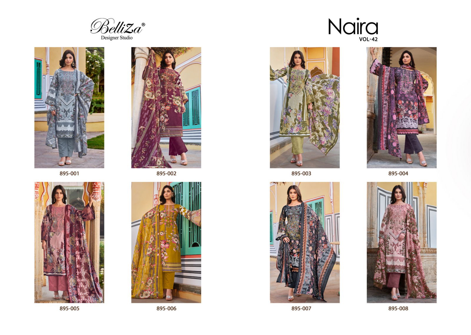 Naira Vol 42 By Belliza Printed Cotton Dress Material Wholesale Clothing Distributors In India
