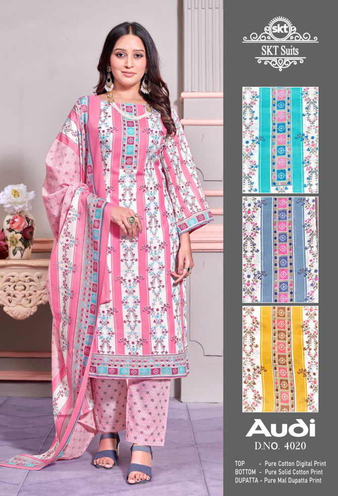 Audi 4020 Digital Printed Cotton Dress Material Wholesale Market In Surat