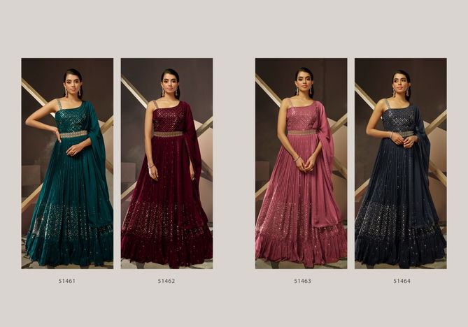 Fiona Navyata Georgette Party Wear Gown With Dupatta Catalog
