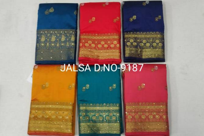 Jalsa 9187 Latest Fancy Designer Heavy Casual Wear Silk Sarees Collection
