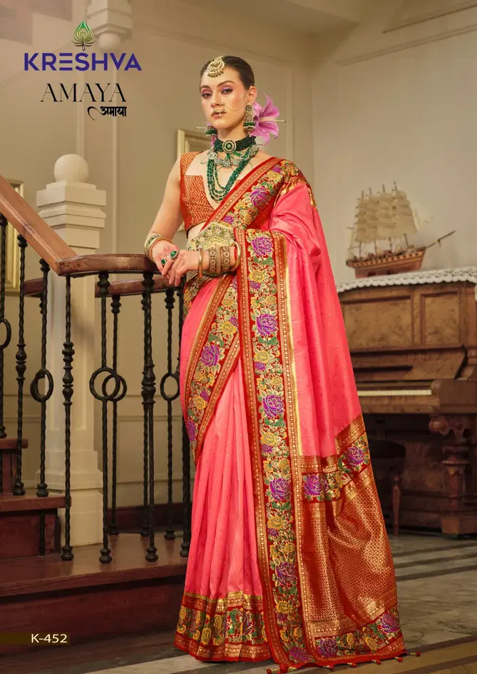 Amaya By Kreshva Banarasi Silk Wedding Wear Sarees Wholesale Shop In Surat