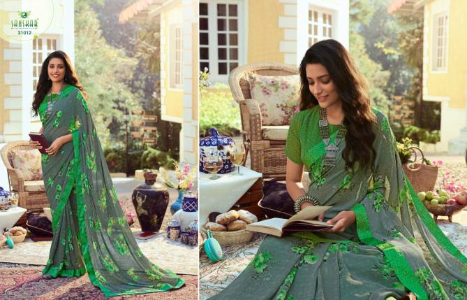 Sanskar Nadira 2 Fancy Latest Regular Casual Wear Georgette Printed Sarees Collection
