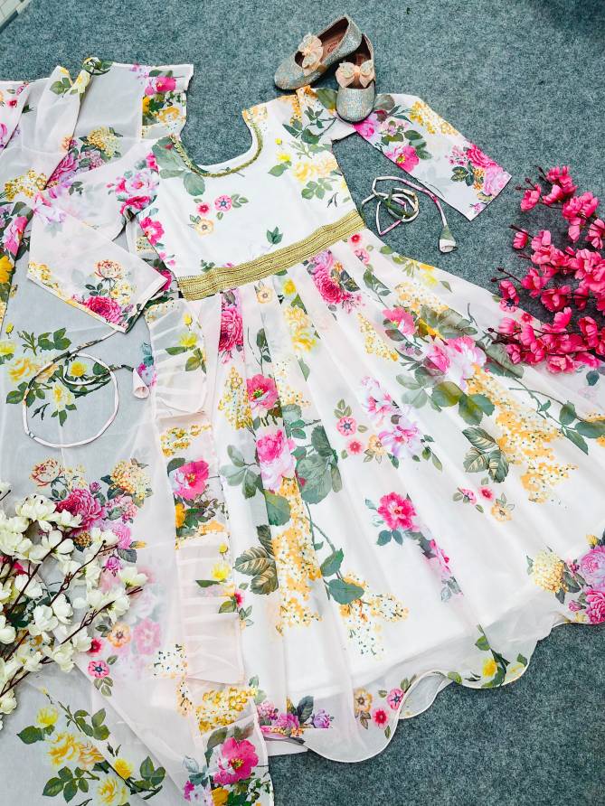 Oc 142 Kids Designer Gown With Dupatta Girls wear Catalog