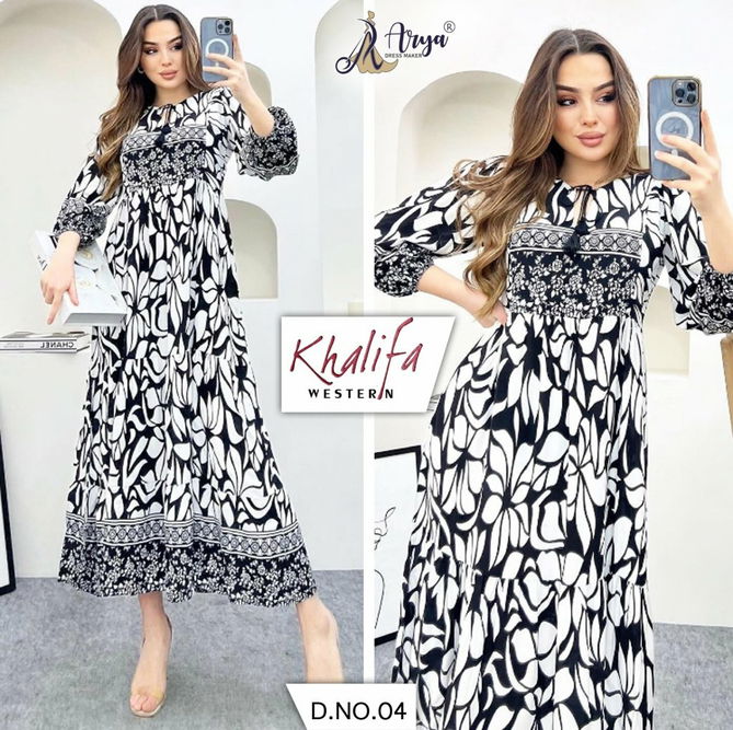 Khalifa By Arya Digital Print Stylish Designer Kurti Western Wear Catalog