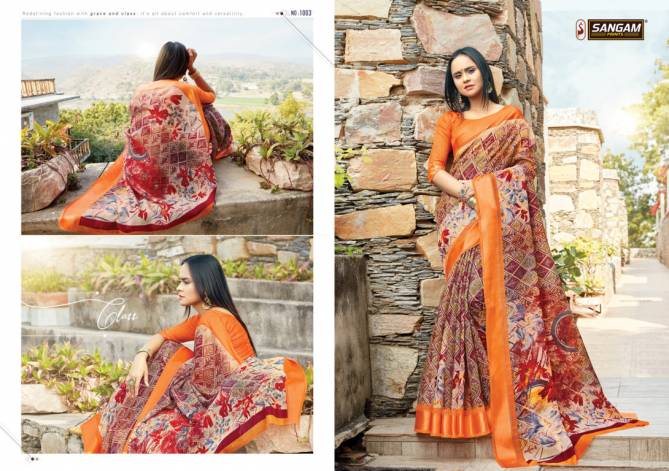 Sangam Kashmiri Cotton Latest Printed Casual Wear Designer Cotton saree Collection 