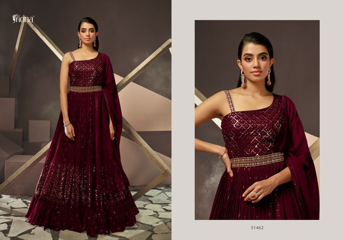 Fiona Navyata Georgette Party Wear Gown With Dupatta Catalog
