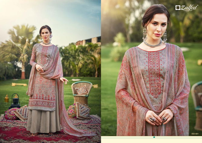 Zulfat Hasrat Pure Latest fancy Designer Casual wear Pure Jam Cotton Digital Style Print with Heavy Fancy Embroidery work Dress Material Collection
