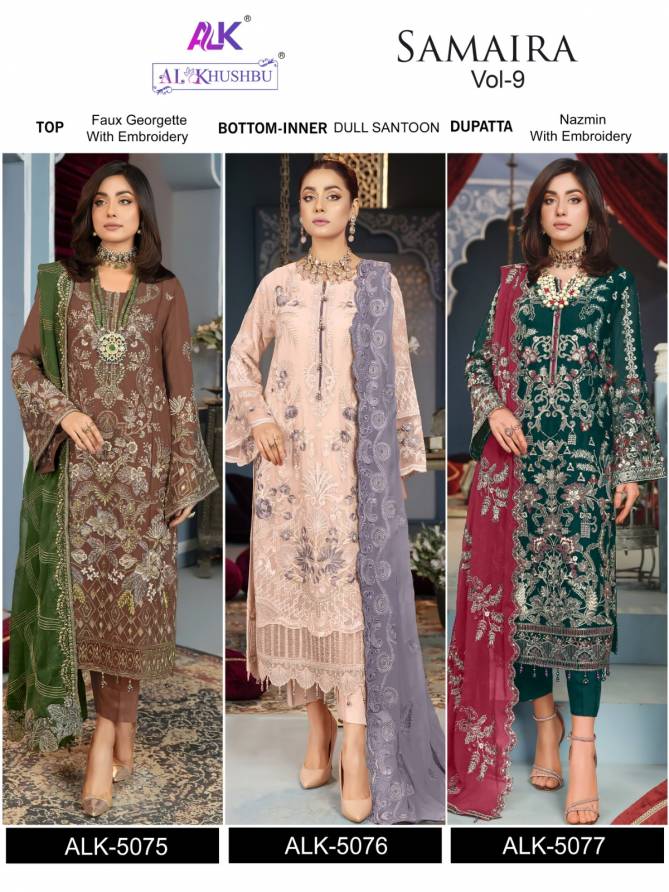 Samaira Vol 9 By Al Khushbu Georgette Pakistani Suits Wholesale Shop In Surat
