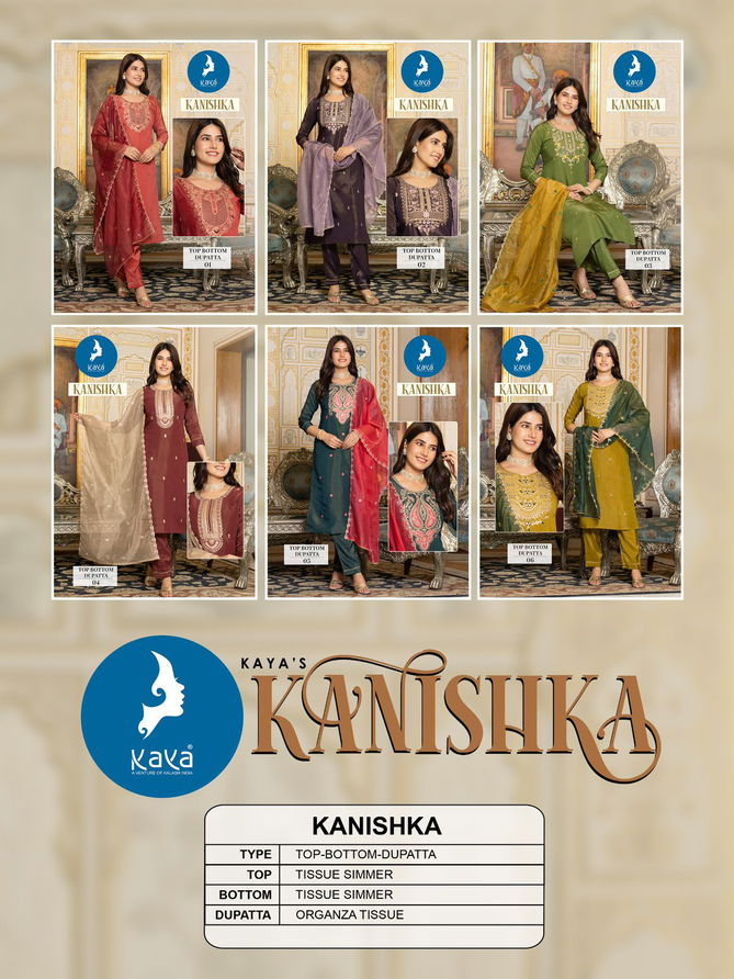 Kanishka By Kaya Tissue Shimmer Kurti With Bottom Dupatta Orders In India