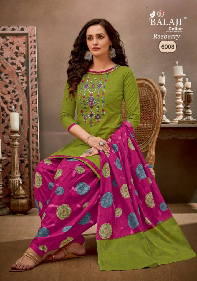 Rasberry Patiyala 6 Printed Casual Wear Designer Cotton Embroidery Wear Dress Material Collection
