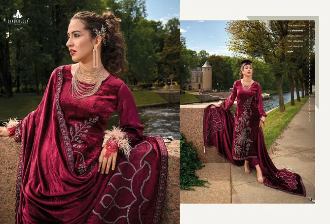 Moscow Story By Cinderella Viscose Velvet Designer Salwar Suit Surat Wholesale Market