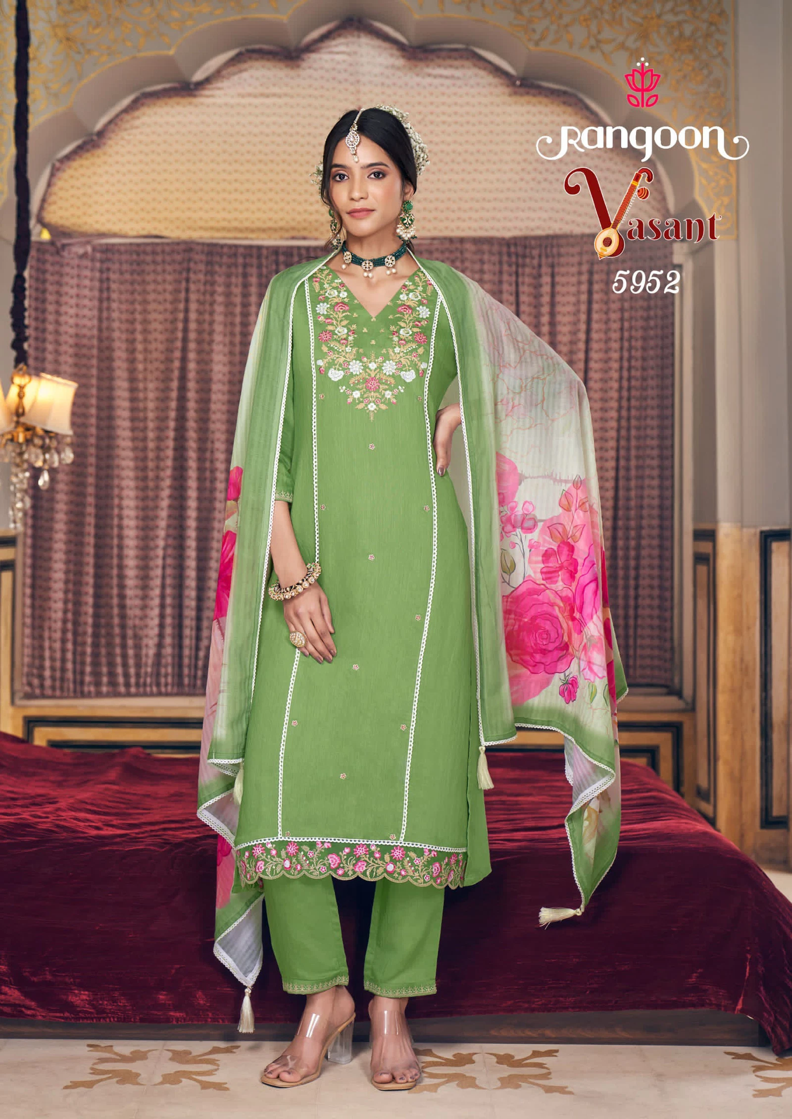 Rangoon Vasant Viscose With Embroidery Work Designer Kurtis Collections