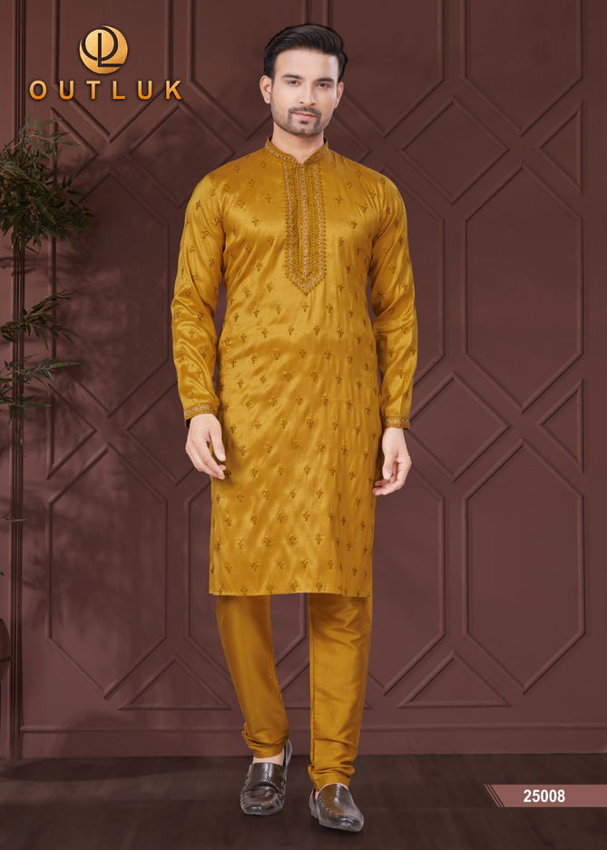 Outluk Wedding Collection Vol 25 Silk Mens Kurta Pajama Wholesale Online