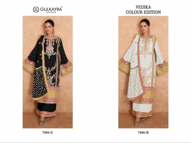 Vedika Colour Edition Black And White By Gulkayra Designer Readymade Suits Wholesale Price In Surat
