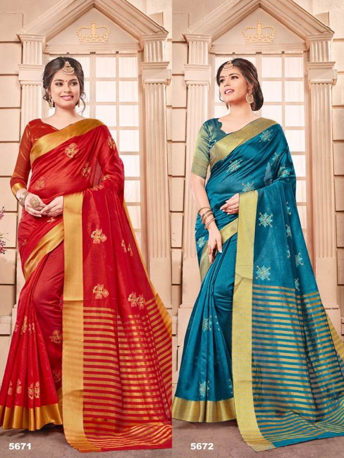 Shangrila Fantasy New Collection Of Designer Paerty Wear Wedding Casual Wear Fancy Look Silk Saree With Kalakari Work