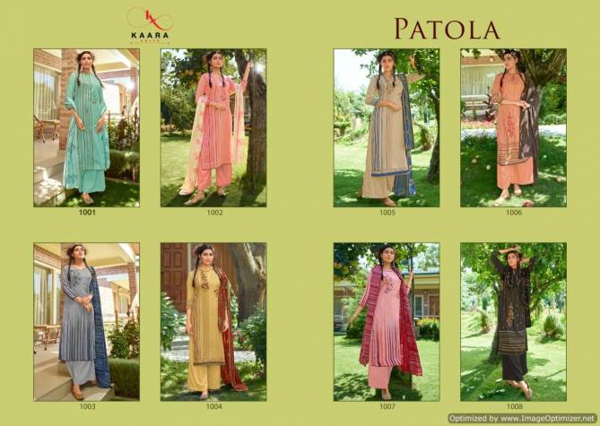 Kaara Patola Pure Pashmina Designer Party Wear Plazzo Suit Dress Material