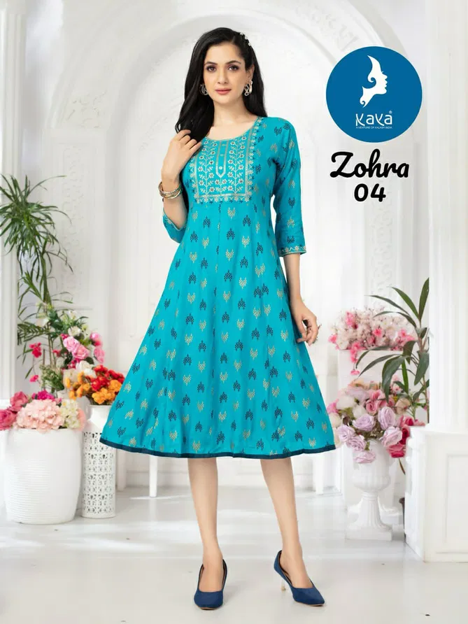 Zohra By Kaya Rayon Printed Kurtis Wholesale Market In Surat