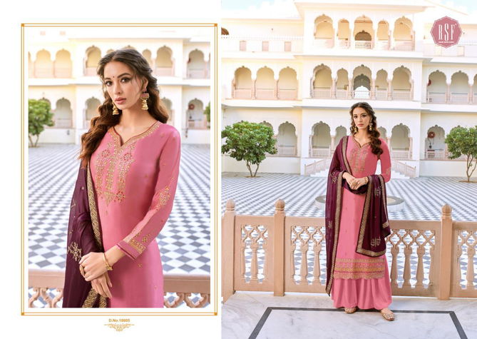 Rsf Neera Latest Festive Wear Pure Chinon PARAM Para Silk fabric With Full Body Embroidery Neck Sleeves Daman Work With Full Diamond Work Salwar Suits Collection