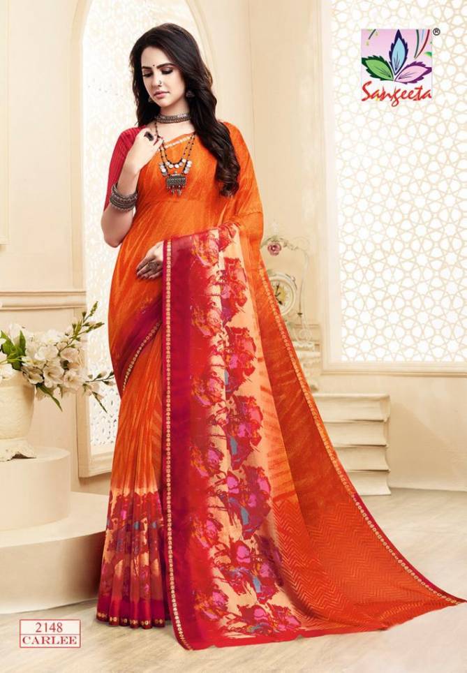 Sangeeta Latest Collection Of Casual Daily Wear Printed Chiffon Saree 