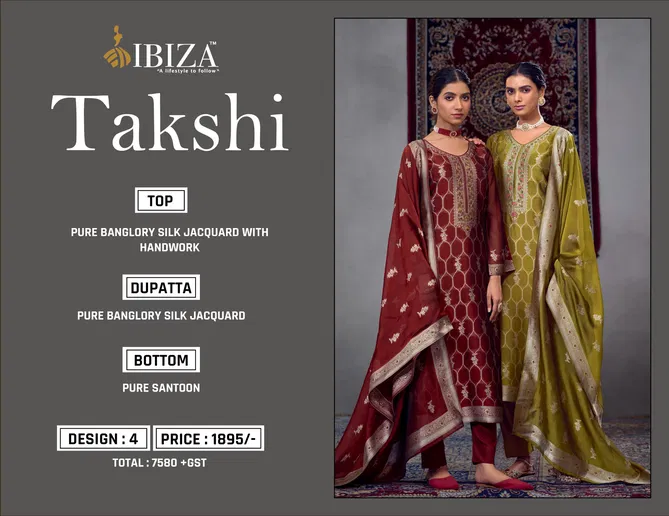 Takshi By Ibiza Banglory Silk Designer Salwar Kameez Wholesale In India