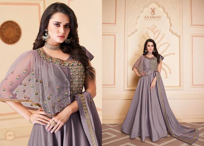 SAJAWAT SIPHORA Latest Wedding Wear Heavy Soft Silk Embroidery Work Full Stich Gown And four side work Dupatta Collection