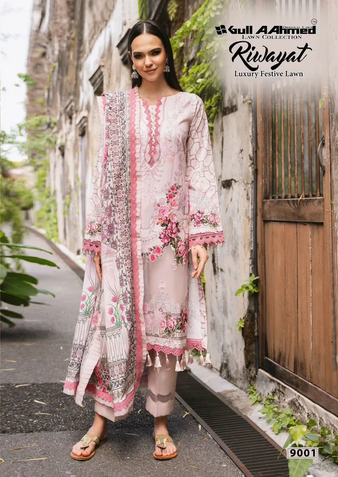 Riwayat Vol 9 By Gull A  Ahmed Lawn Cotton Pakistani Dress Material Suppliers In India