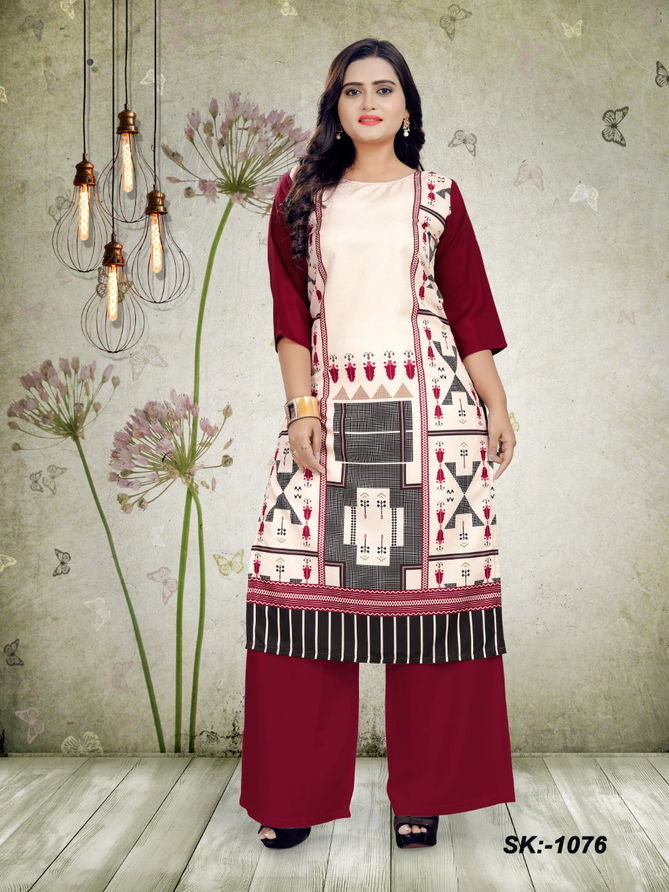 American Crepe 1 Latest Regular Casual Wear Digital Printed Heavy American Crepe Kurtis Collection
