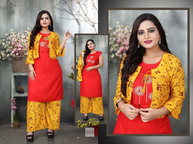 Aagya Purvi 2 Latest Fancy Regular Wear Fancy Printed Koti Kurti With Bottom Collection
