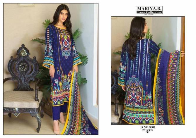 Mariya B Lawn Collection Edition 3 Latest fancy Designer Pure Lawn Cotton Karachi Dress Material Collection
