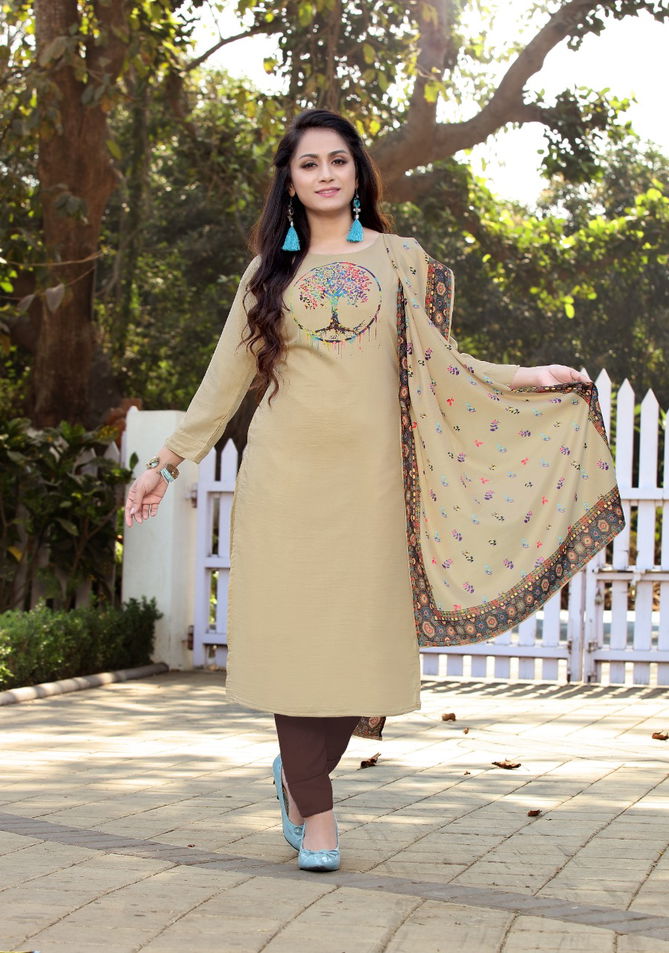 JHALA IMPEX REXY Latest Fancy Designer Festive Wear Mashlin Silk Heavy Digital Print Kurtis With Dupatta Collection