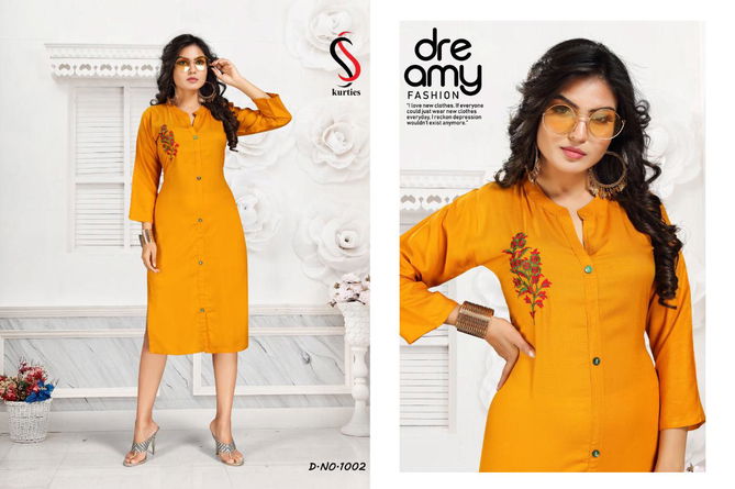 Ss Purvi 5 Latest Designer Heavy Rayon Casual Wear Embroidered Kurti Collection 