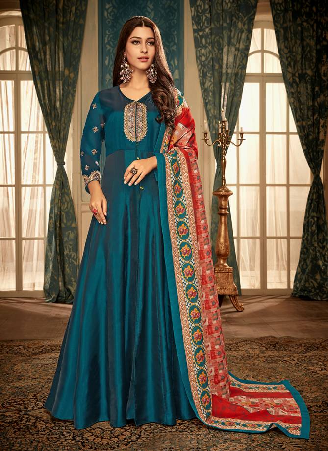 Vardan Designer Ramia esigner Gown With Heavy Look and Beautifull Embroidered Designer Party Wear Gown Collections