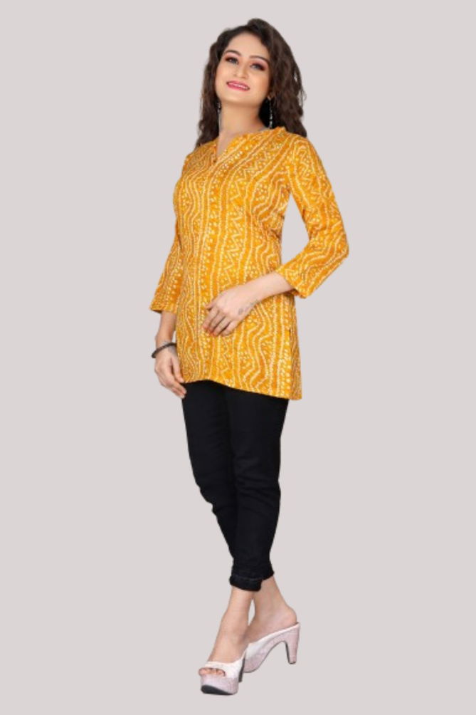 DGs Attire Bandhani Print Cotton Wholesale Ladies Top Catalog