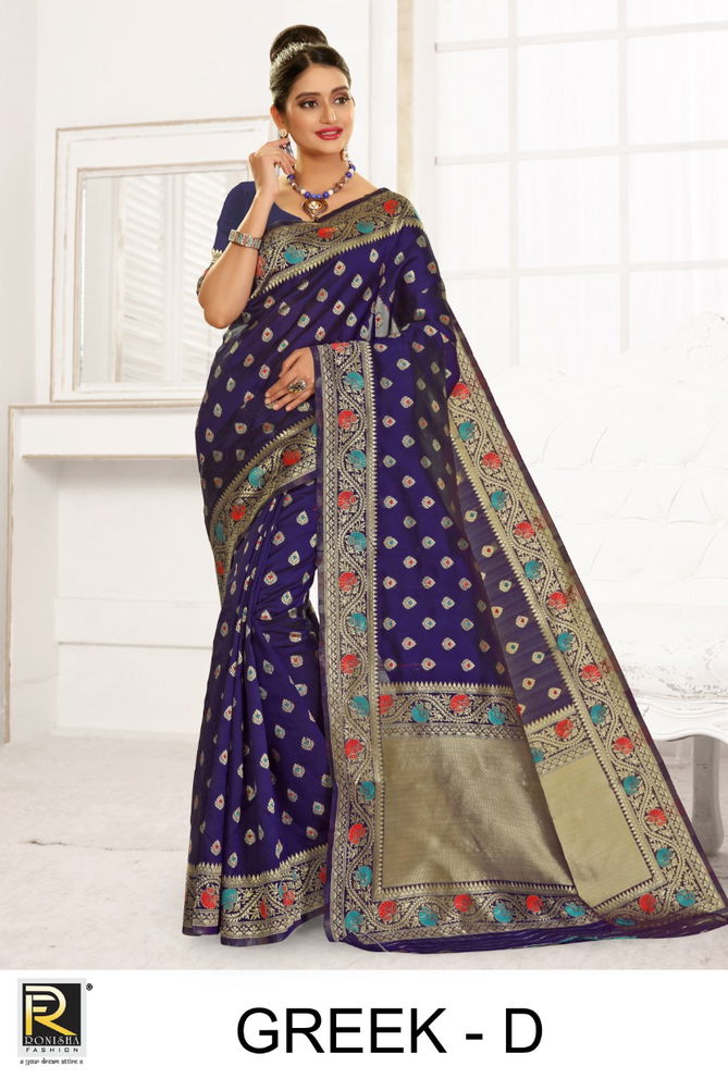 Ronisha Greek Latest fancy designer Festive Wear Silk Fancy Saree Collection
