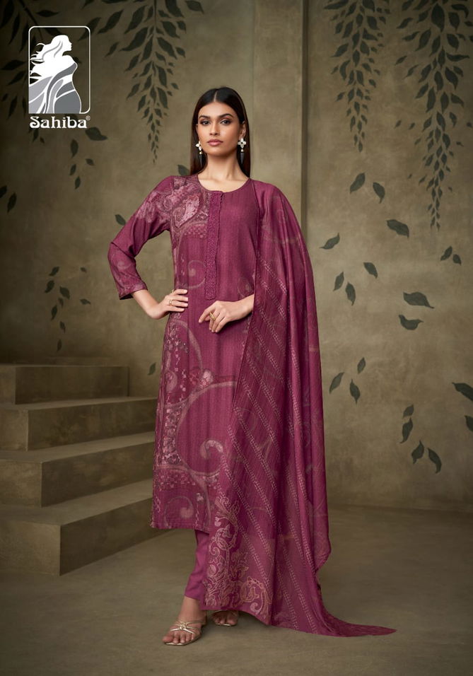 Minhaz By Sahiba Muslin Silk Digital Printed Dress Material Exporters In India