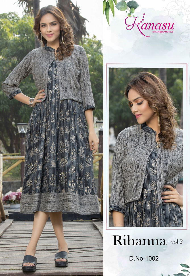 Kanasu Rihanna Vol 2 Heavy Rayon Capsule Printed Kurti Collection
