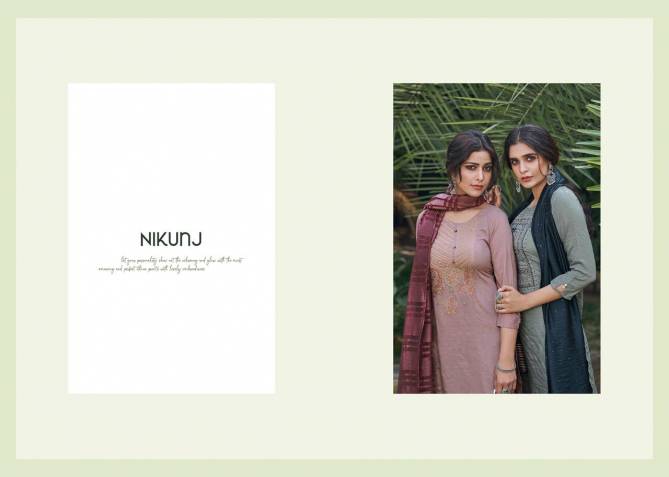 NEHA NIKUNJ Latest Designer Fancy Casual Wear Chinnon Stripe Silk With embroidery Work Readymade Salwar suit Collection