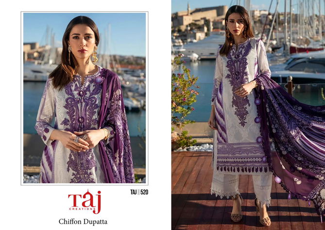 Taj 520 And 521 Cotton Hit Designer Pakistani Suits Surat Wholesale Market