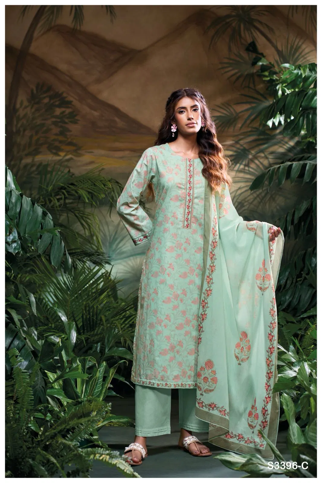 Maiya 3396 by Ganga Cotton Printed Embroidered Salwar Suit Wholesale Online