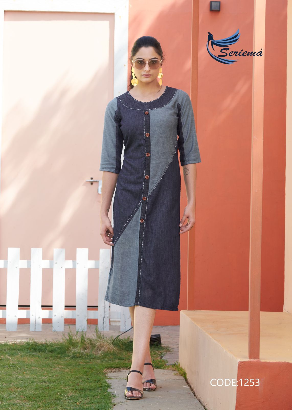 Seriema Kumb Capture 6 Cotton Denim Party Wear Kurti Manufacturers