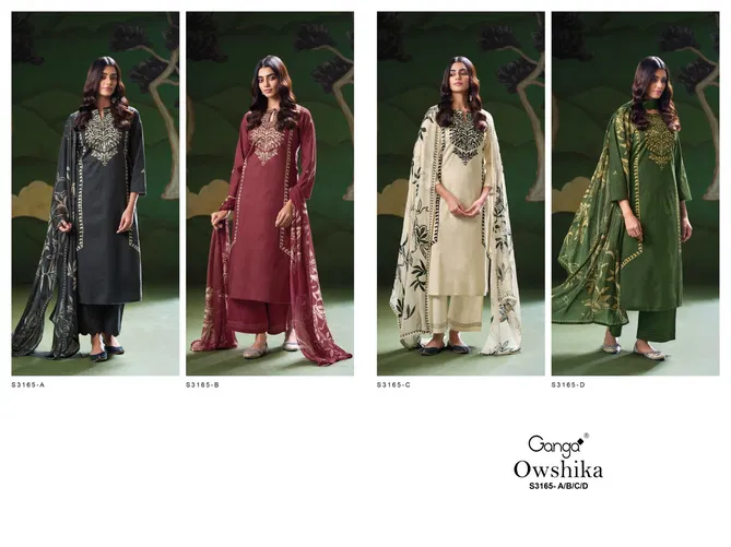 Owshika 3165 By Ganga Cotton Printed Dress Material Wholesalers In Delhi